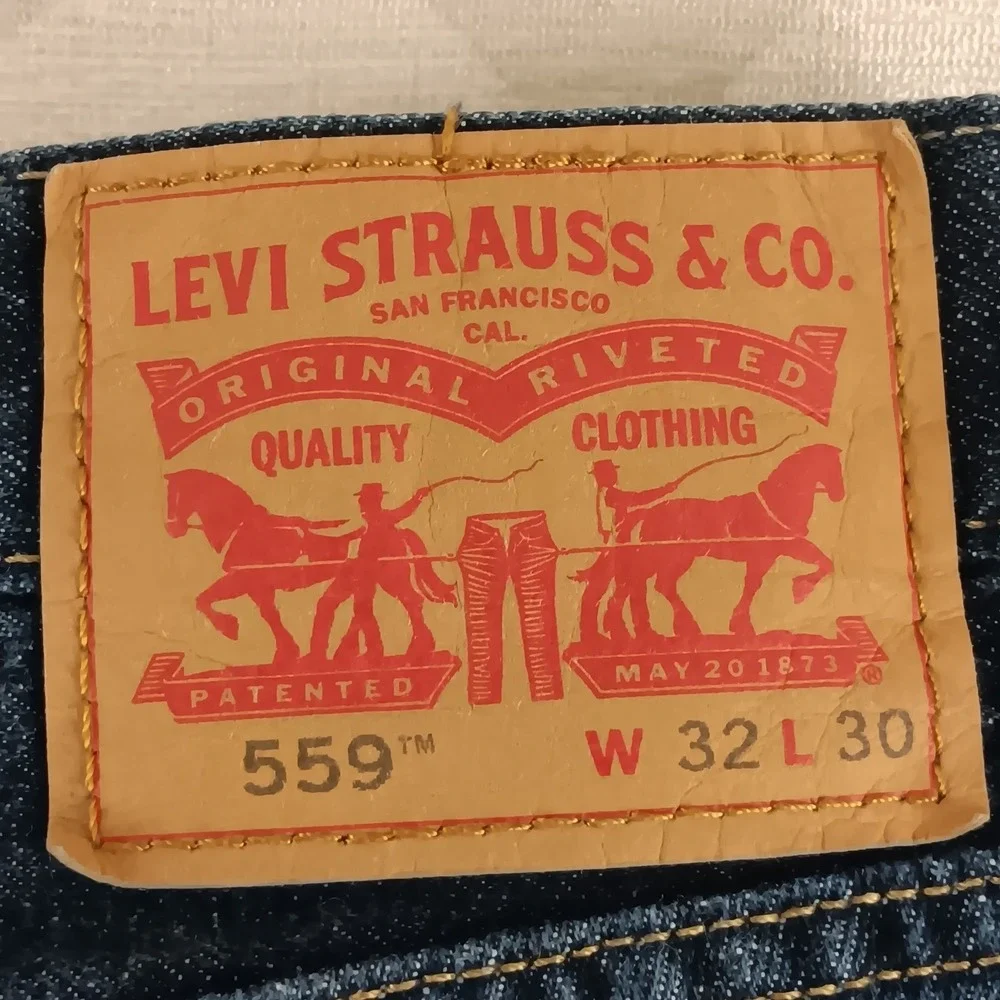 Levi Strauss 559 Jeans‎ Mens W32 L30 Relaxed Fit Dark Wash Denim